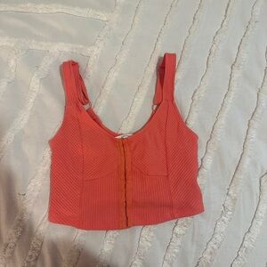 Mustard seed orange crop top